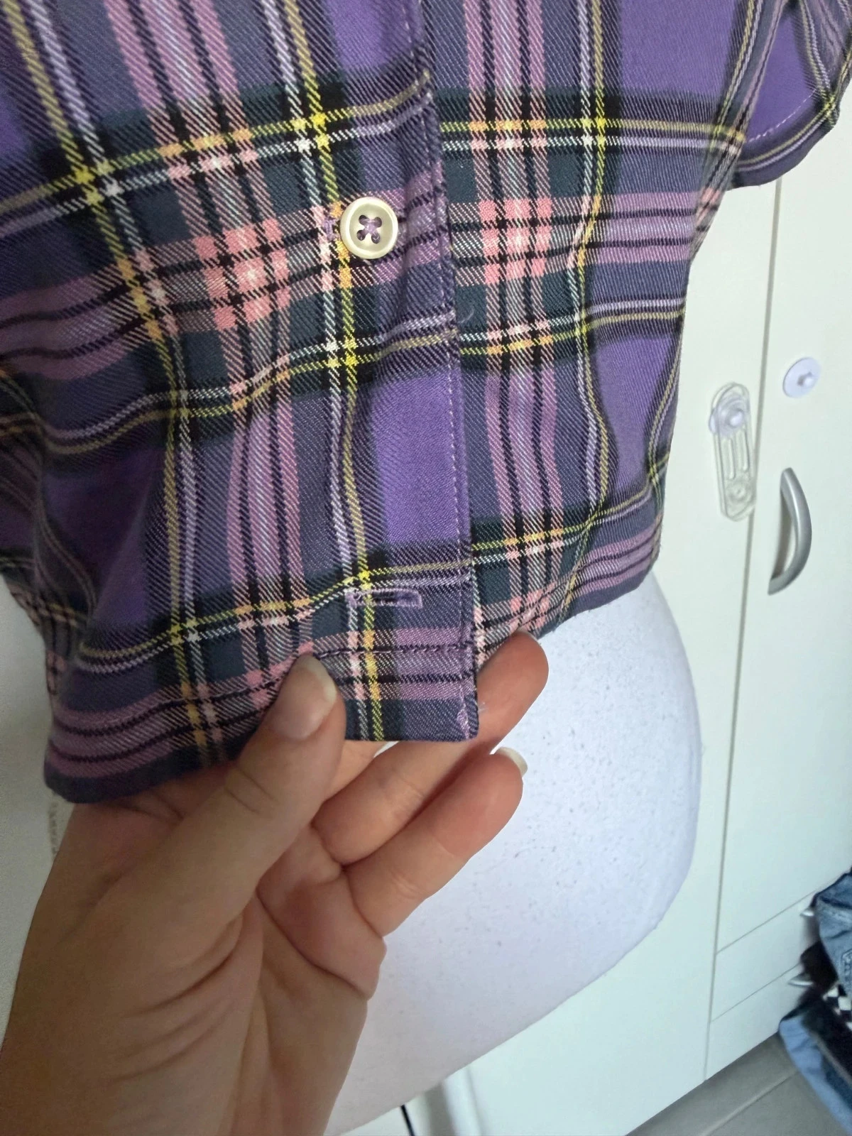 Checkered purple Brandy Melville crop top size S in perfect condition – photo 4